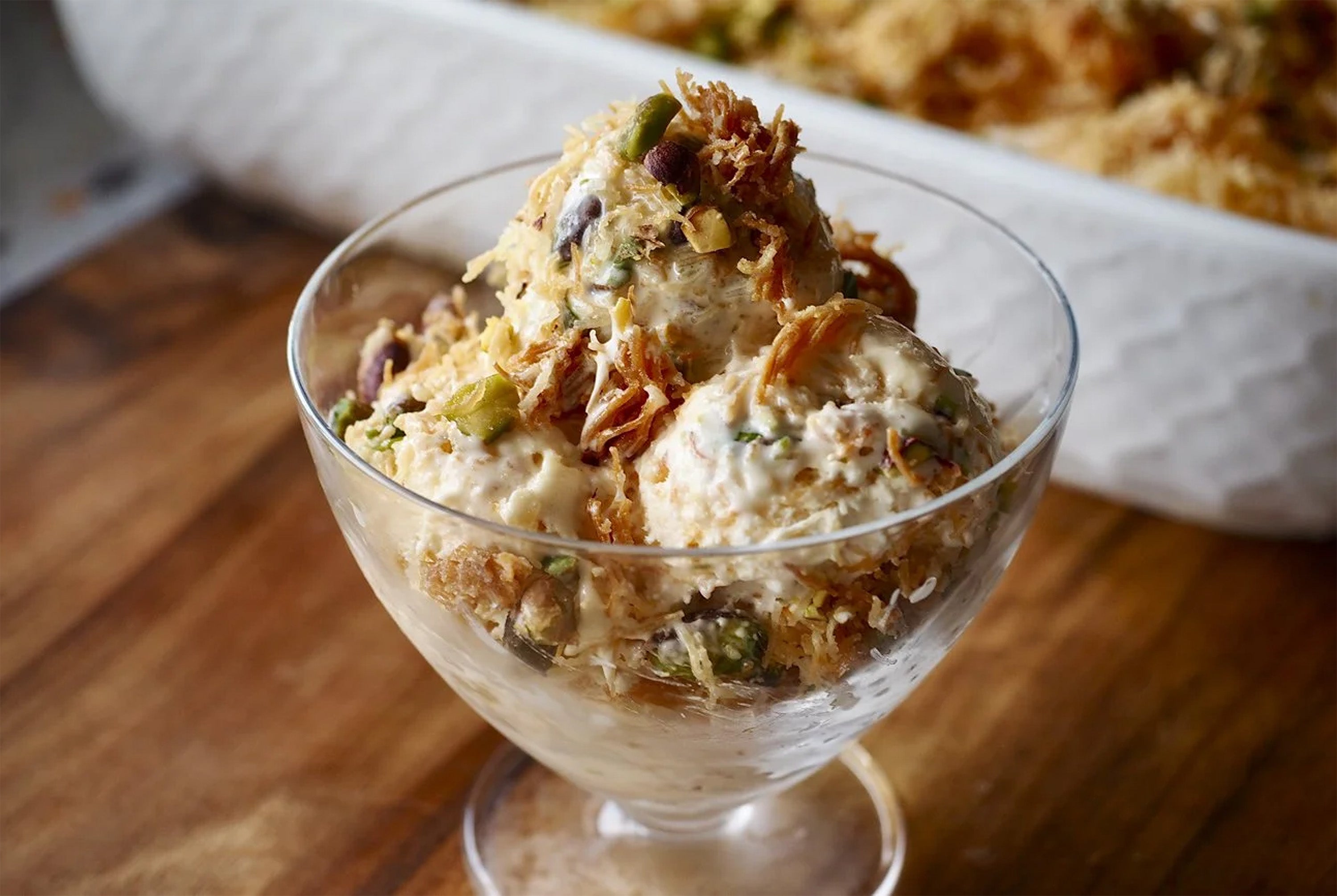 Crispy Kataifi Ice Cream with Mastiha Syrup