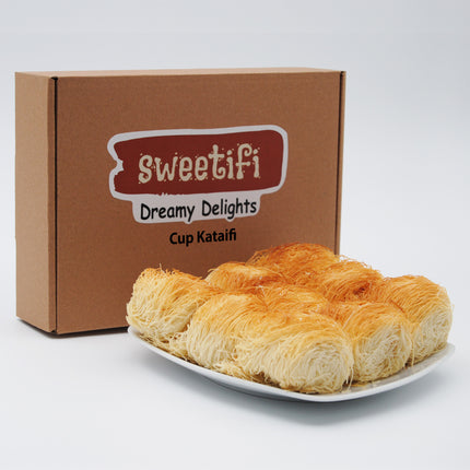 Sweetifi Kataifi Pastry – Hand-Shaped Shredded Fillo Dough Dessert (Dry, Syrup-Free) – Greek & Turkish Style Pre-Baked Kataifi – Heat & Sweeten with Syrup, 200gr/7Oz (Cup)