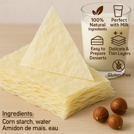 Sweetifi Gullac Sheets – Gluten-Free Traditional Turkish Güllaç Dessert Leaves, Thin Delicate Layers for Milk-Based Desserts
