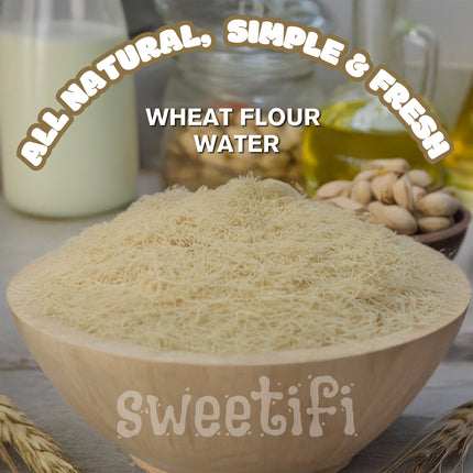 Sweetifi Kataifi Shredded Fillo Dough, Dried Chopped Kataifi for Dubai Chocolate, Authentic Kataifi Pastry for Desserts and Sweet Treats