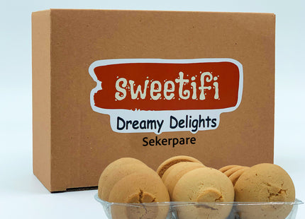 Sweetifi Dry Sekerpare Dessert, Traditional Sweet Baked Semolina Cookies, Ready to Syrup or Eat
