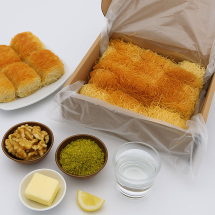 Sweetifi Kataifi Pastry – Hand-Shaped Shredded Fillo Dough Dessert (Dry, Syrup-Free) – Greek & Turkish Style Pre-Baked Kataifi – Heat & Sweeten with Syrup, 200gr/7Oz (Cup)