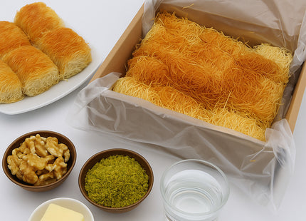 Sweetifi Kataifi Pastry – Hand-Shaped Shredded Fillo Dough Dessert (Dry, Syrup-Free) – Greek & Turkish Style Pre-Baked Kataifi – Heat & Sweeten with Syrup, 200gr/7Oz (Rose)