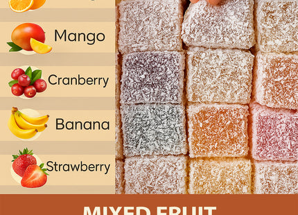 Sweetifi Mixed Fruit Turkish Delight, Chewy Candy Made with Real Fruit, Gluten Free, No Additives, Assorted Gourmet Lokum