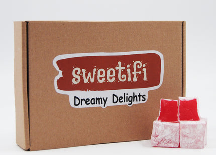 Sweetifi Rose Turkish Delight, Chewy Vegan Candy, Gluten Free, No Additives, Assorted Gourmet Lokum