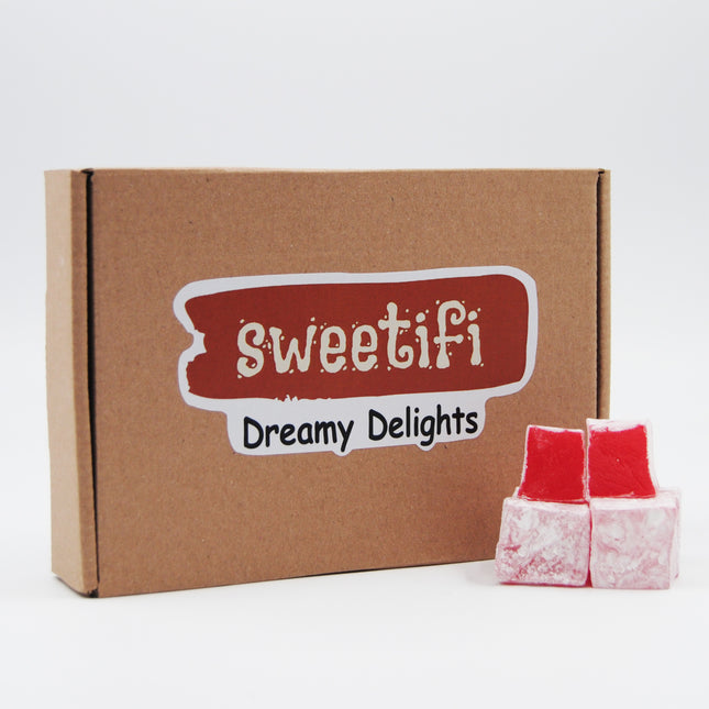 Sweetifi Rose Turkish Delight, Chewy Vegan Candy, Gluten Free, No Additives, Assorted Gourmet Lokum