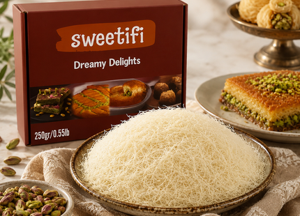 Sweetifi Traditional Kataifi pastry with authentic shredded fillo dough for kunafa, baklava, and Dubai chocolate desserts